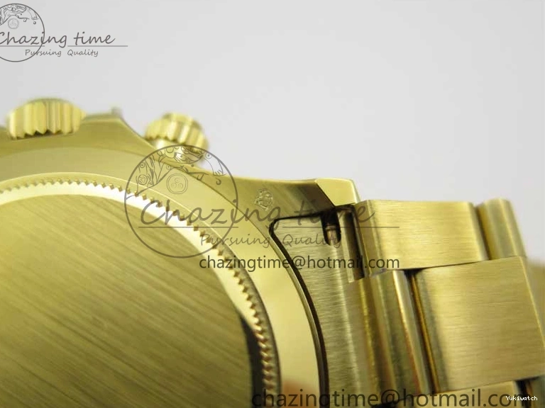 KKF Steel YG Dial Best 904L Edition 1:1 Green Bracelet YG Daytona on A7750 0410